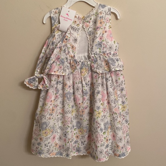 TOMMY BAHAMA KIDS Girls 4T Sleeveless Pastel Floral Lining Dress & Headband NEW - Picture 6 of 13